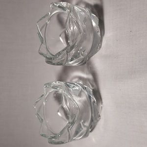 Tulip Style Glass Candle Holders Set of 2
